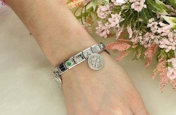Charms Kończynka Nomination Link 925 zawieszka srebro 'Koniczynka z napisem Szczęście' 331804 07.jpg